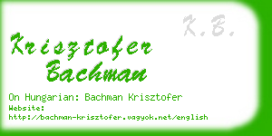 krisztofer bachman business card